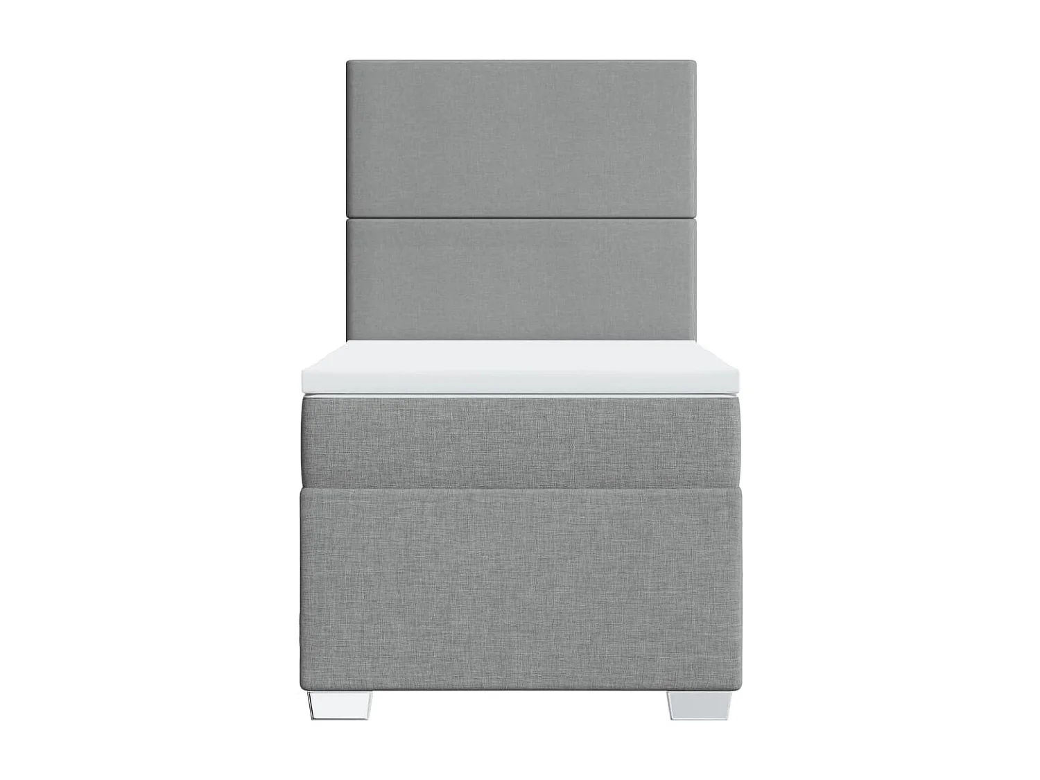 Cama box spring con colchón tela gris claro 90x200 cm