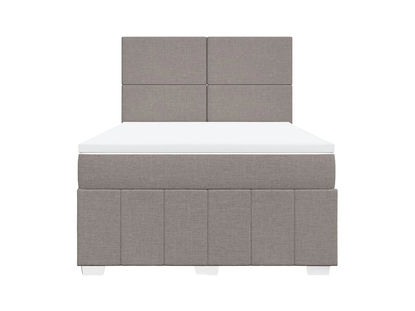 Sommier à lattes de lit avec matelas Taupe 160x200 cm Tissu