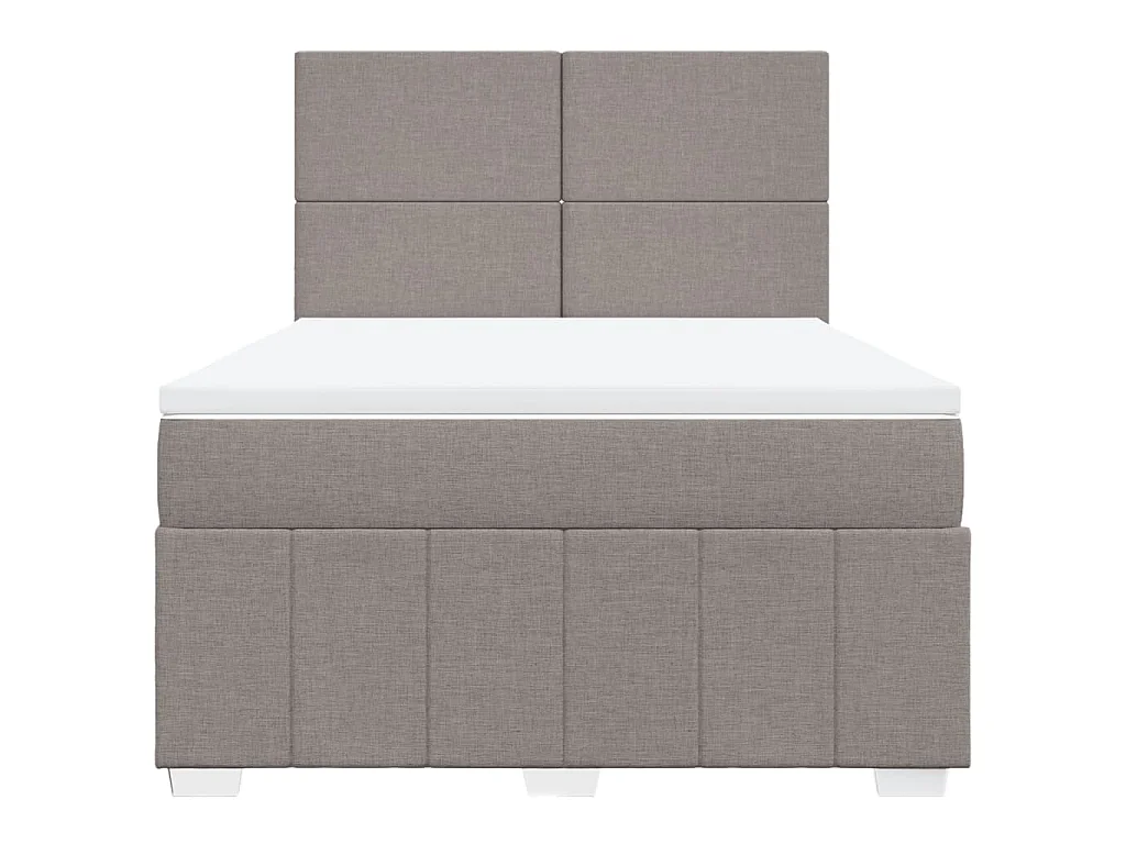 Sommier à lattes de lit avec matelas Taupe 160x200 cm Tissu