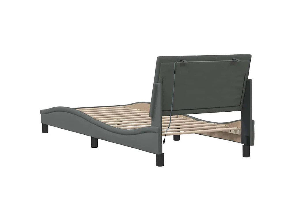 Giroletto senza Materasso Hanko Grigio Scuro 90x200 cm Tessuto
