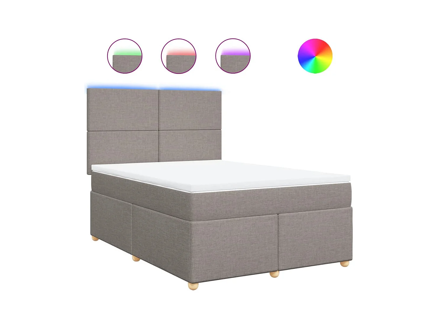 Boxspring met matras stof taupe 140x200 cm