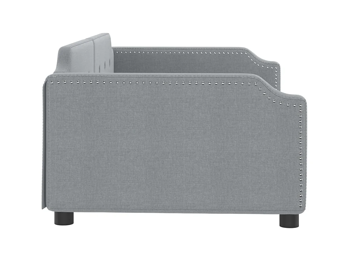 Tagesbett Hellgrau 100x200 cm Stoff