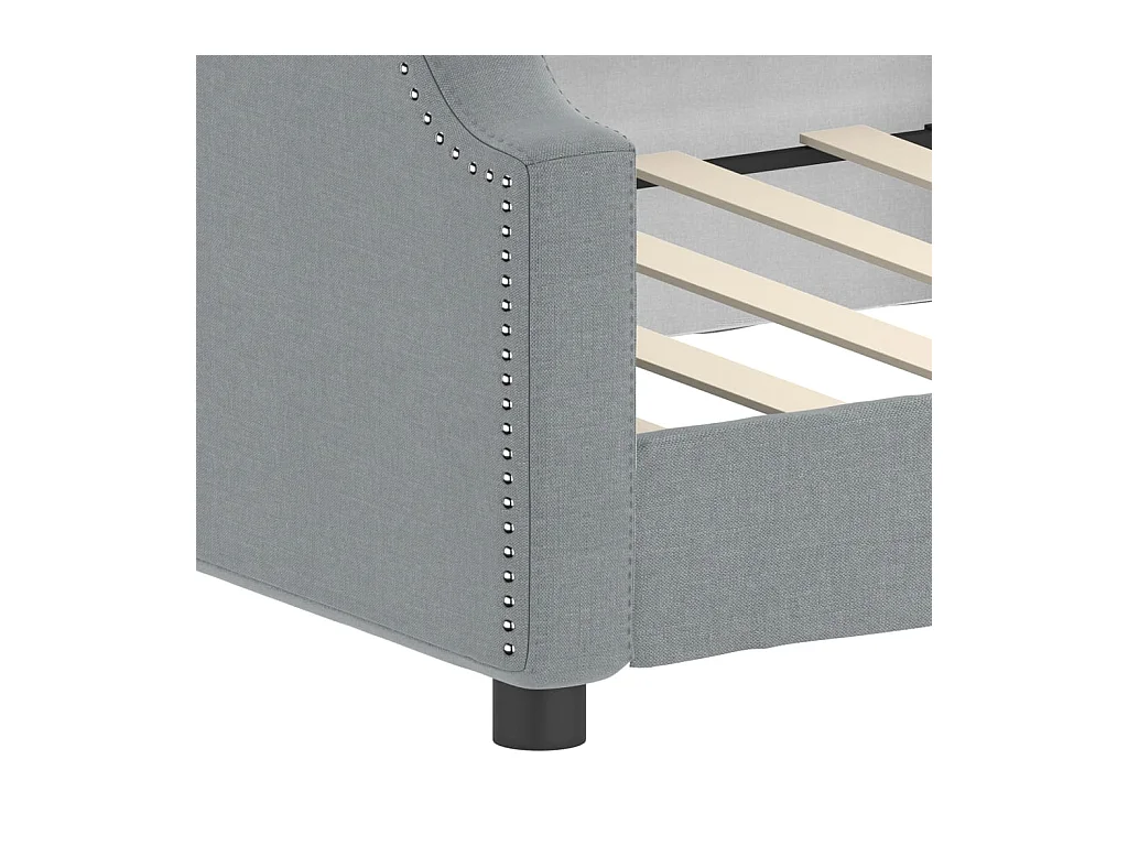 Tagesbett Hellgrau 100x200 cm Stoff