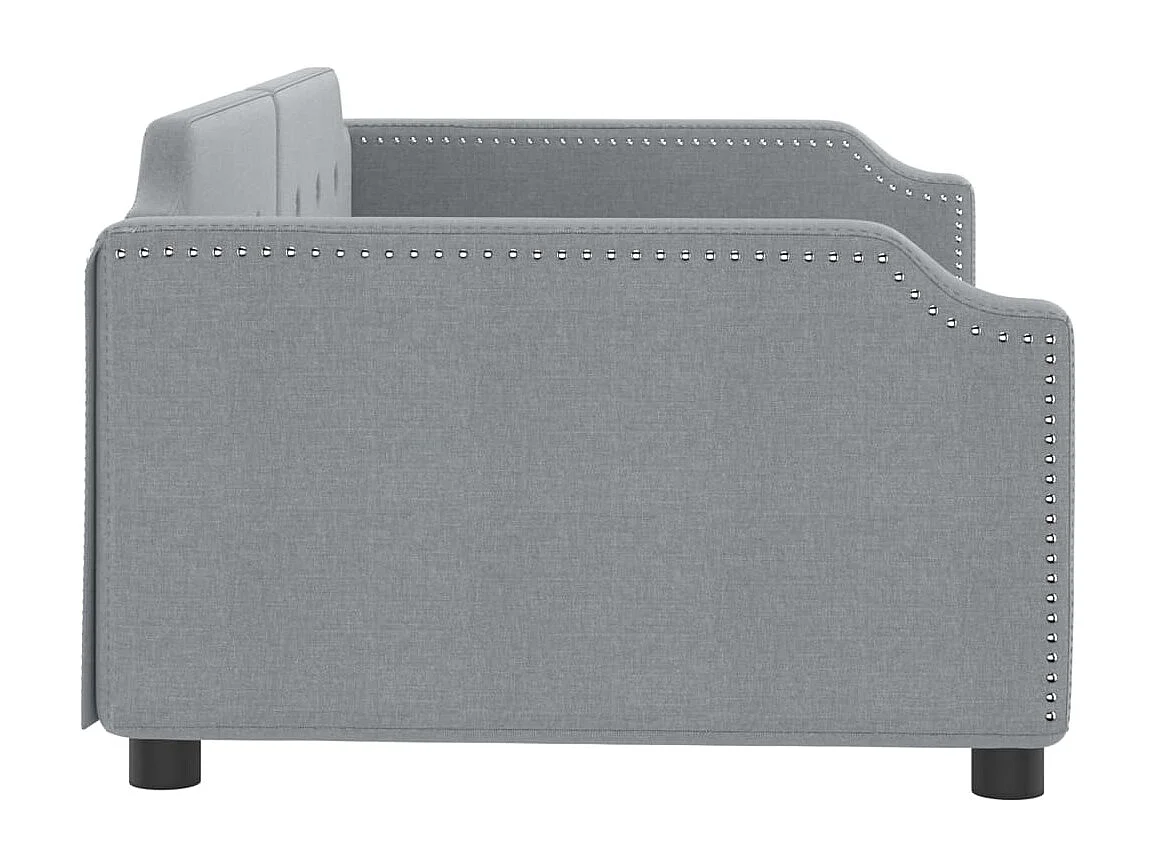 Lit de repos gris clair 100x200 cm tissu