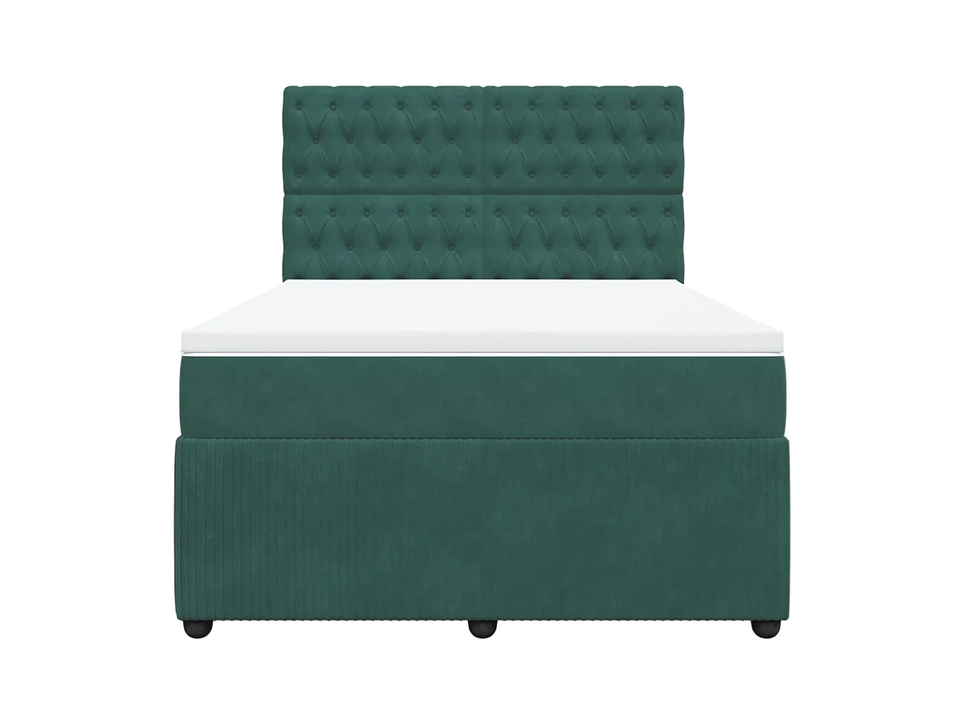 Sommier à lattes de lit et matelas Vert foncé 140x190cm Velours
