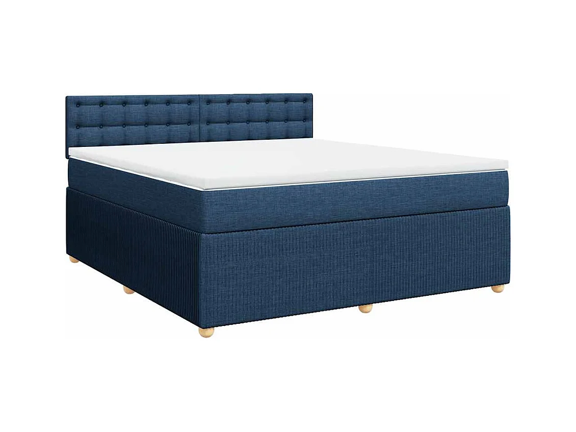 Boxspring met matras stof blauw 180x200 cm
