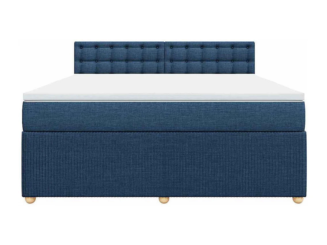 Cama com molas/colchão 180x200 cm tecido azul