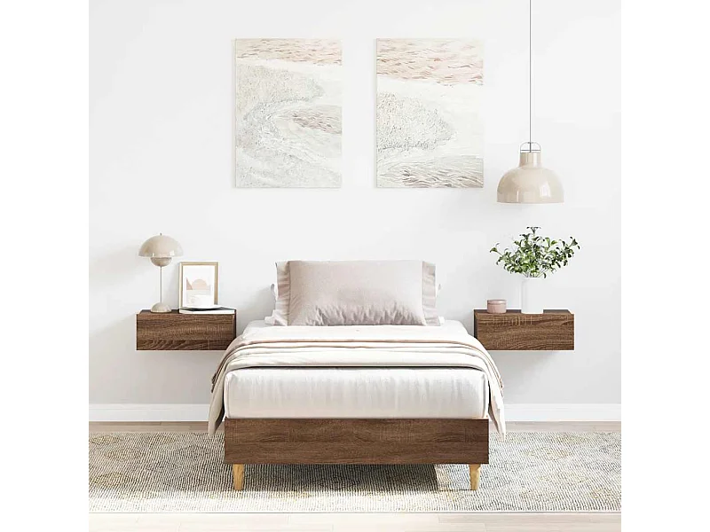 Bedframe zonder matras 100x200 cm spaanplaat bruin eikenkleurig