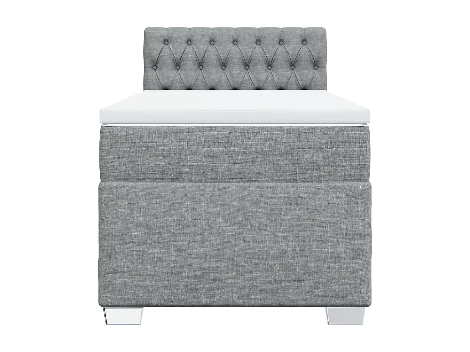 Cama com molas/colchão 90x200 cm tecido cinza-claro