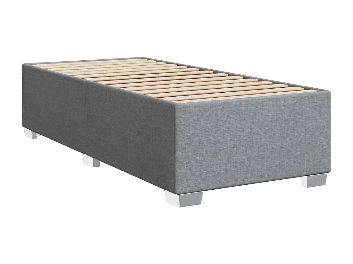 Cama com molas/colchão 90x200 cm tecido cinza-claro