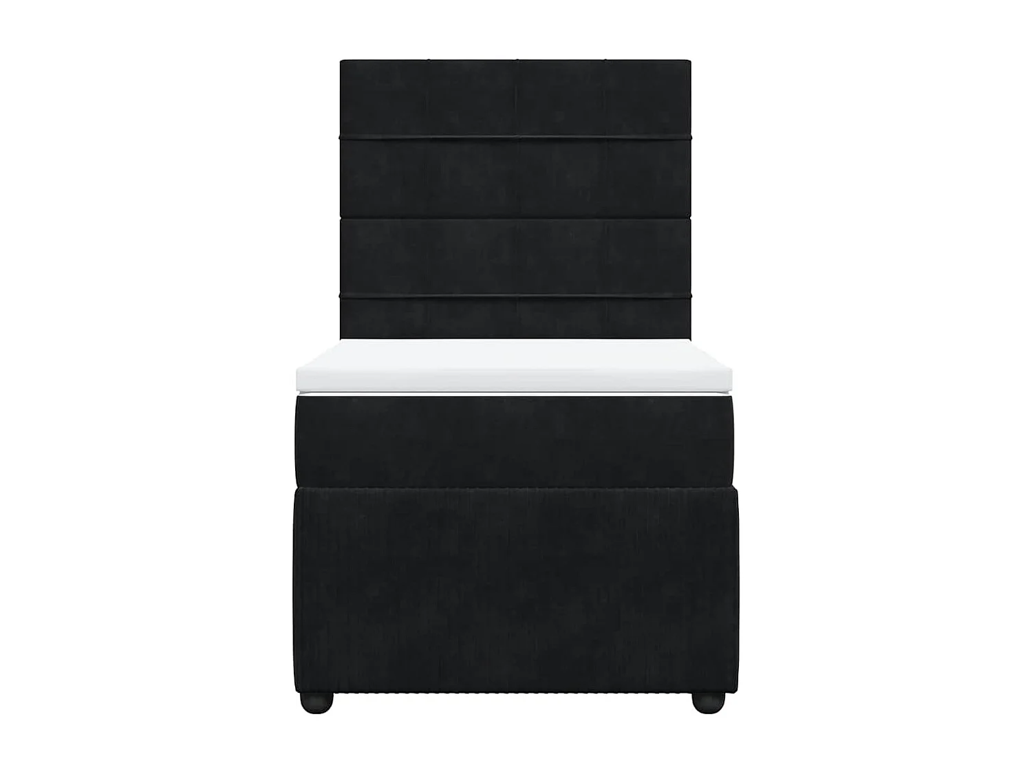 Sommier à lattes de lit avec matelas Noir 90x200 cm Velours