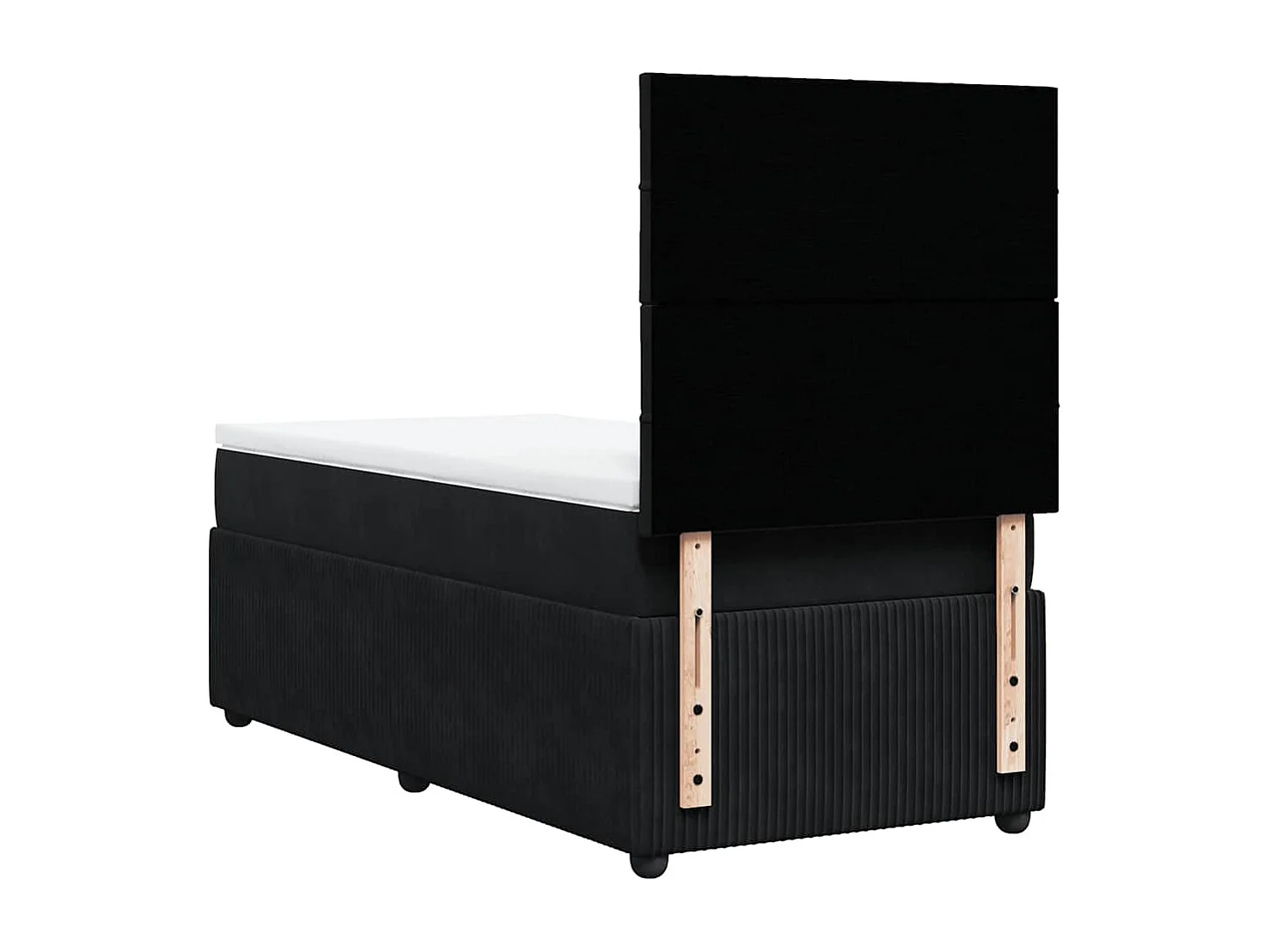 Sommier à lattes de lit avec matelas Noir 90x200 cm Velours