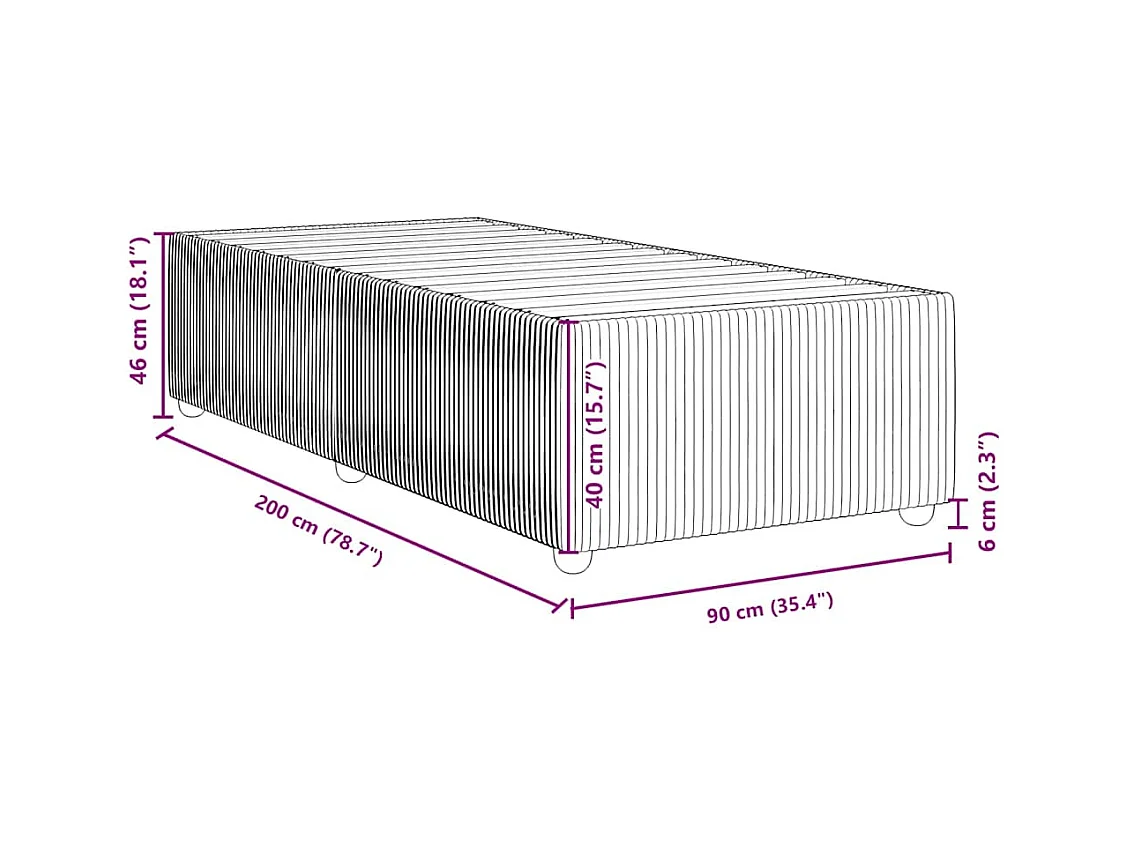 Bettgestell ohne Matratze Blau 90x200 cm Stoff