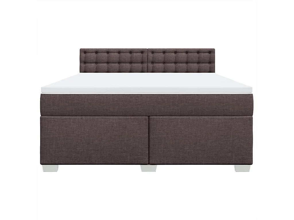 Cama com molas/colchão 180x200 cm tecido castanho-escuro