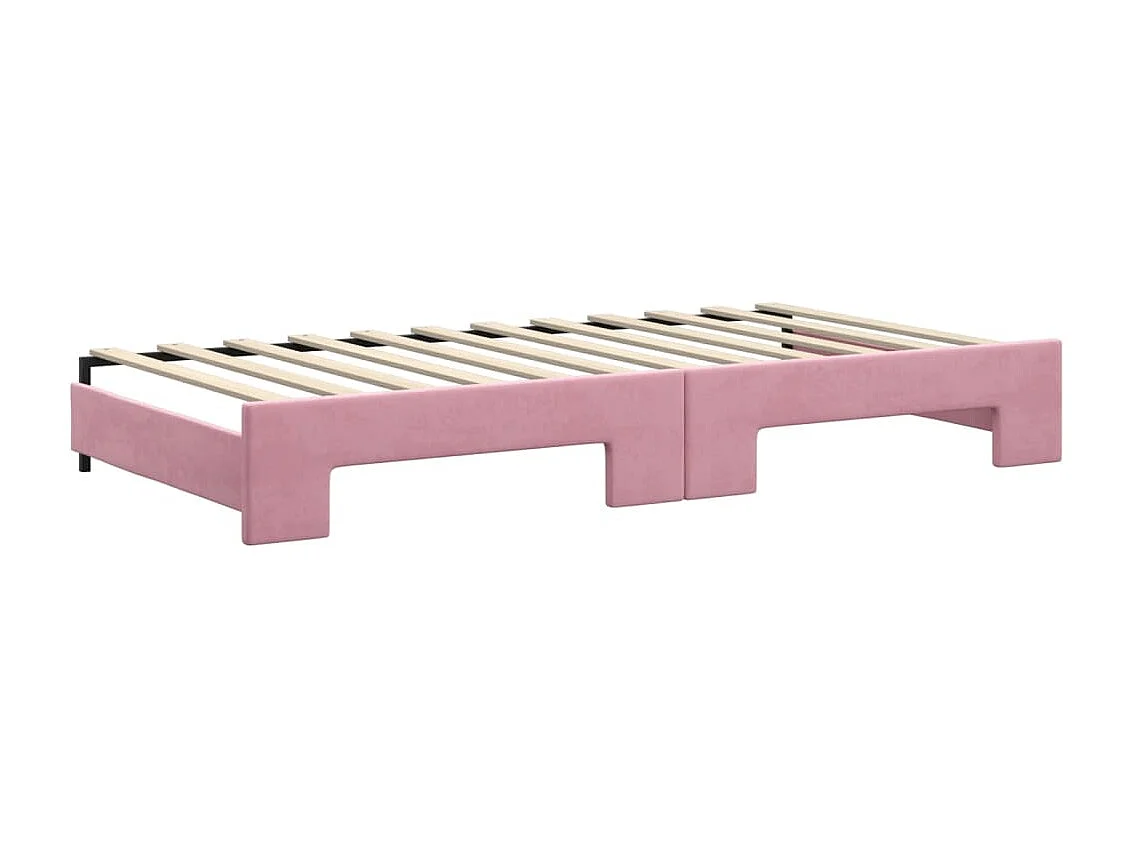 Tagesbett Ausziehbar Rosa 100x200 cm Samt