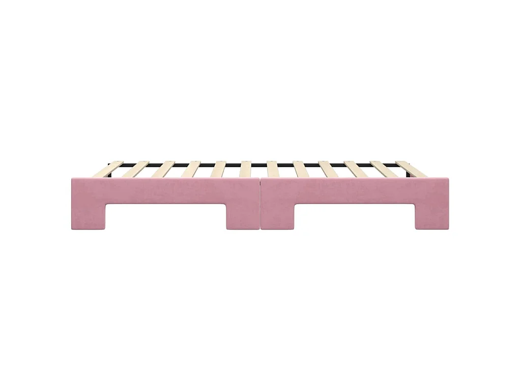 Lit de jour avec lit gigogne rose 100x200 cm velours
