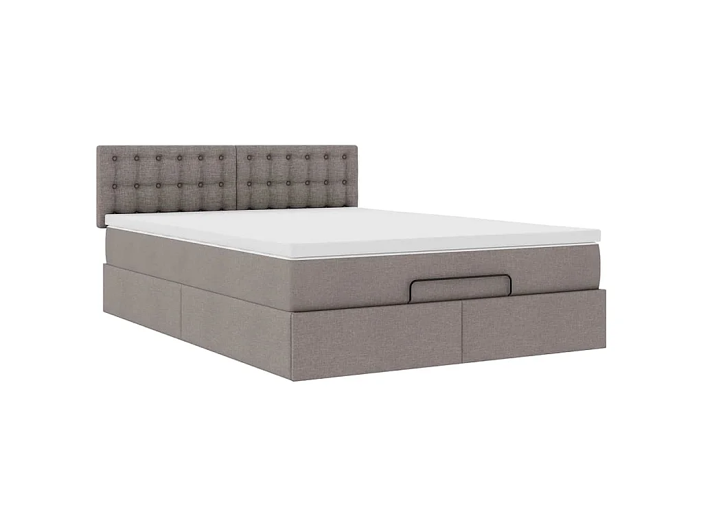 Bed met matras 140x200 cm stof taupe