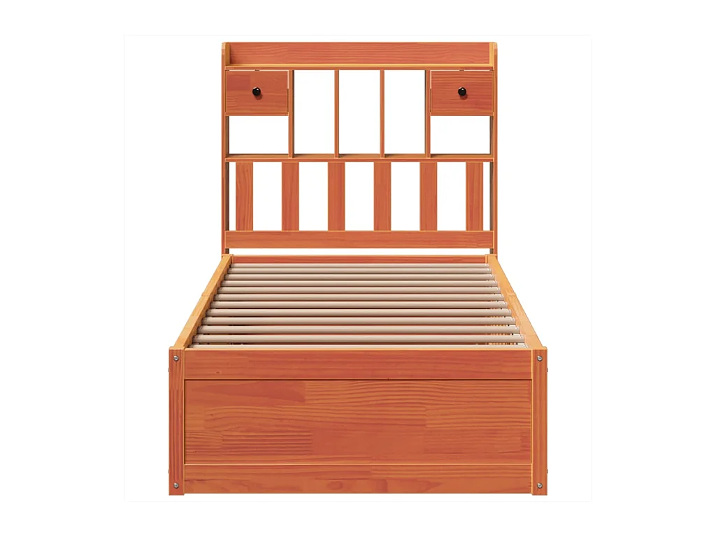 Cadre de lit sans matelas cire marron 100x200cm bois pin massif