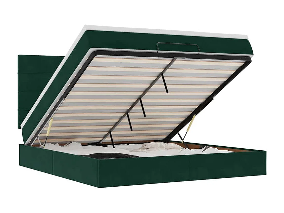 Struttura Letto Pouf con Materassi 160x200 cm Velluto