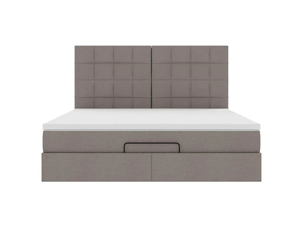 Ottoman-Bett mit Matratze Taupe 160x200 cm Stoff