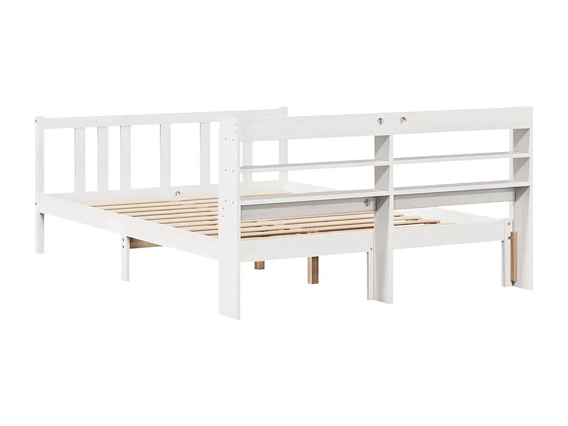 Estrutura de cama c/ cabeceira sem colchão 140x200 cm branco