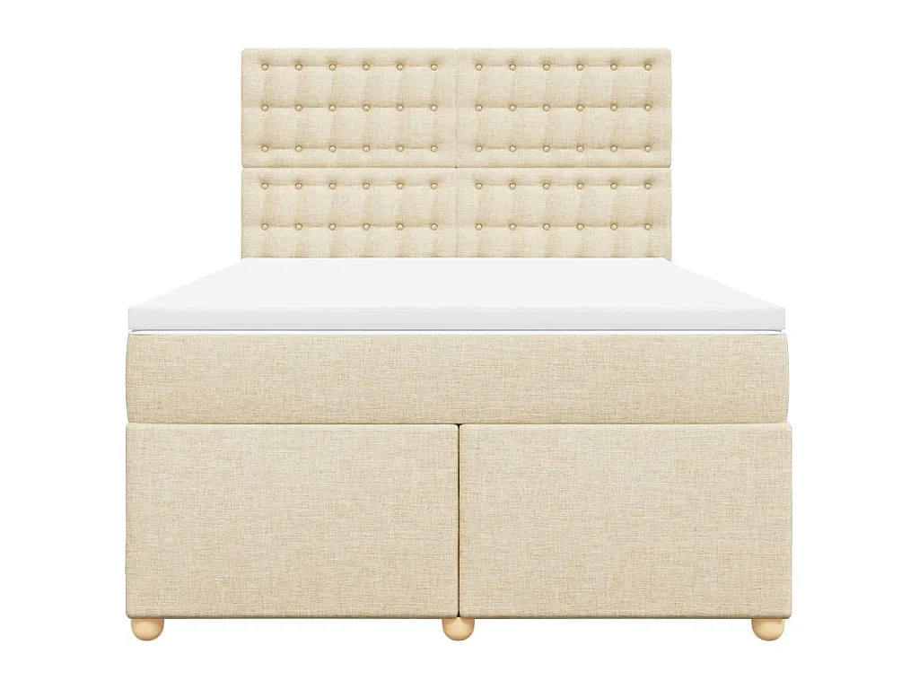 Boxspringbett mit Matratze Creme 160x200 cm Stoff