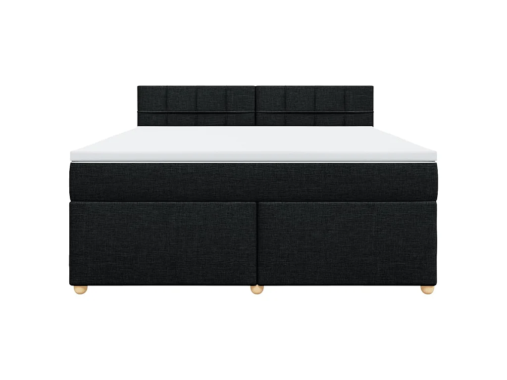 Giroletto a Molle con Materasso Nero 180x200 cm in Tessuto