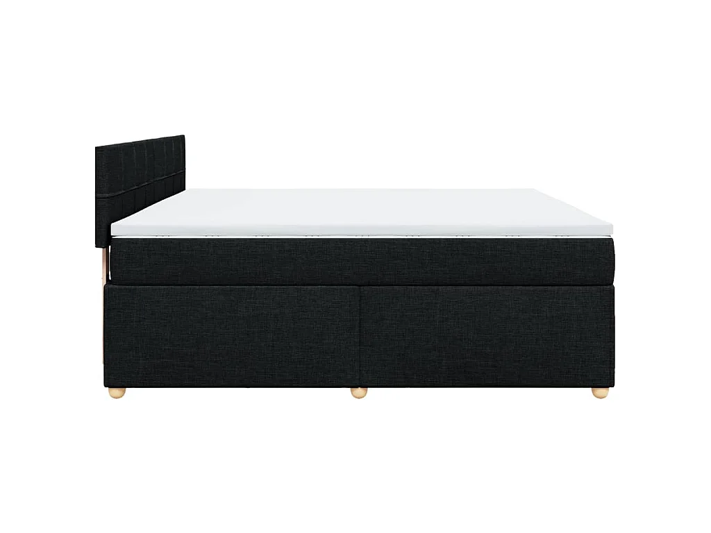Giroletto a Molle con Materasso Nero 180x200 cm in Tessuto
