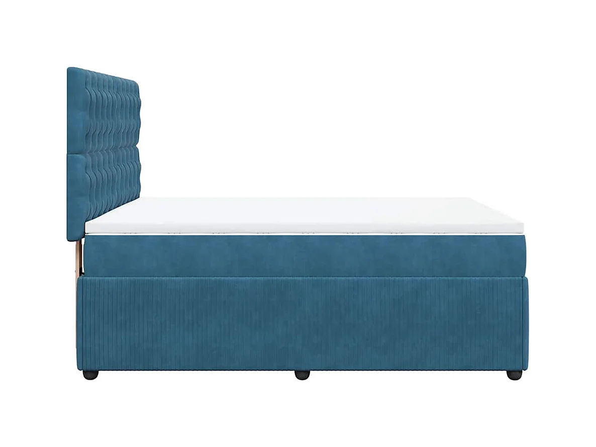 Sommier à lattes de lit et matelas Bleu foncé 140x200cm Velours