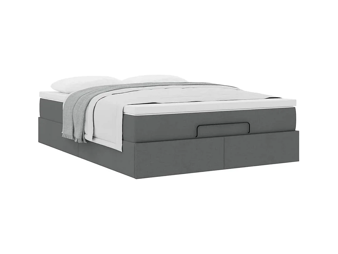 Ottoman bed met matras 140x190cm stof donkergrijs