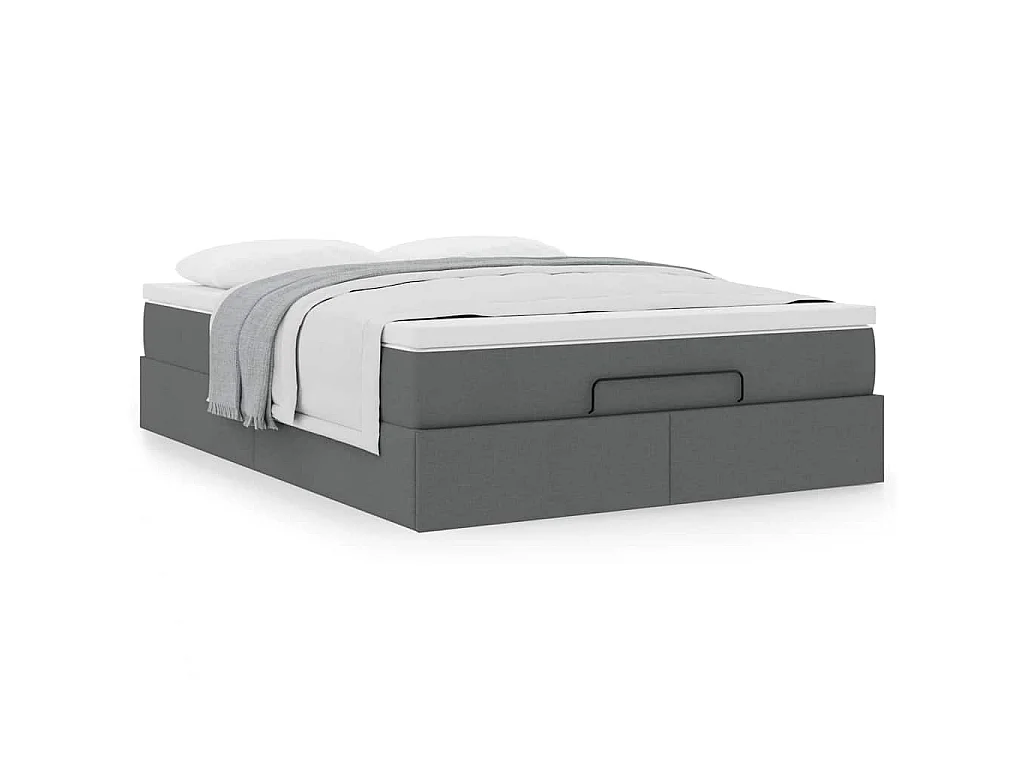 Ottoman bed met matras 140x190cm stof donkergrijs
