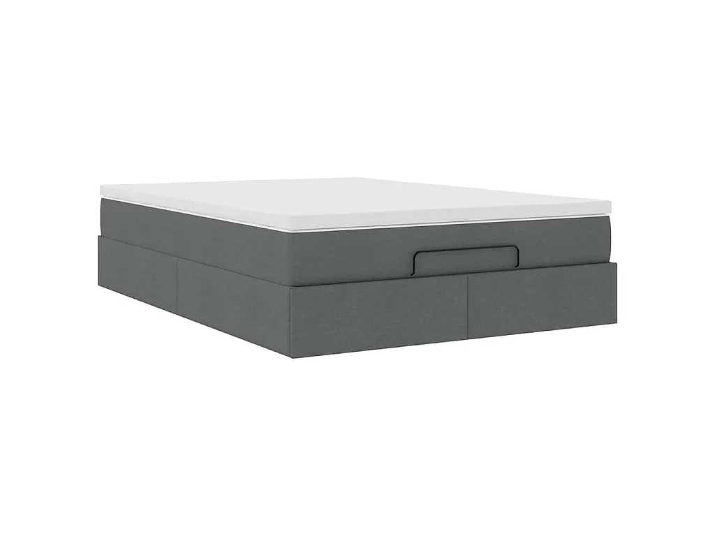 Ottoman bed met matras 140x190cm stof donkergrijs