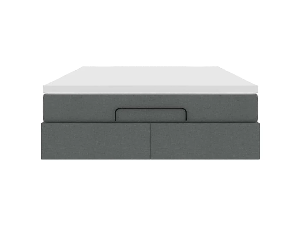 Ottoman bed met matras 140x190cm stof donkergrijs