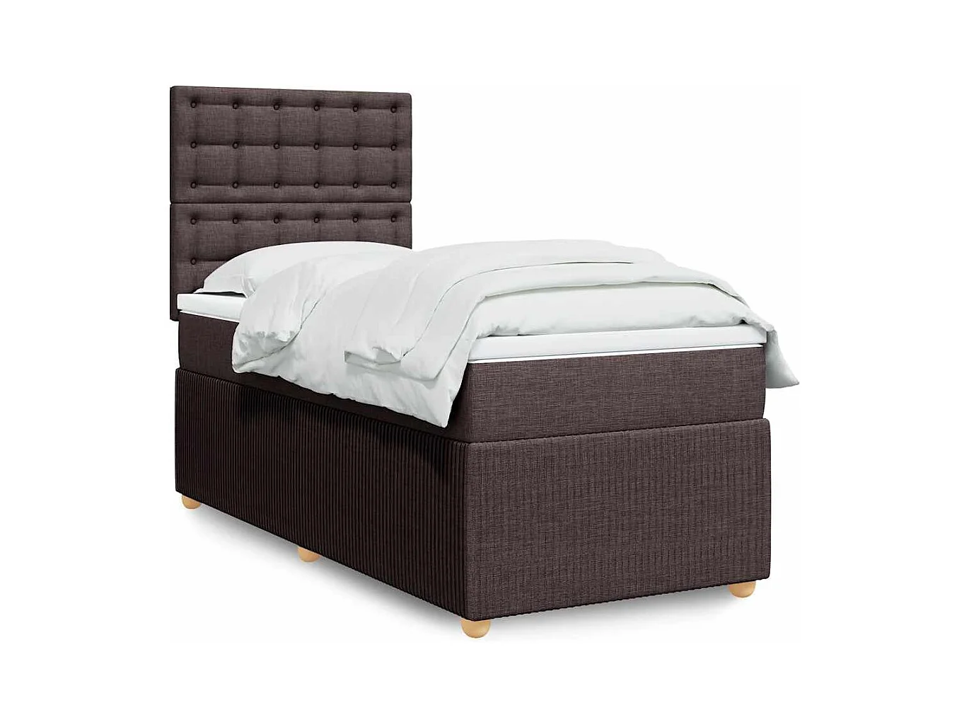 Cama com molas/colchão 90x200 cm tecido castanho-escuro