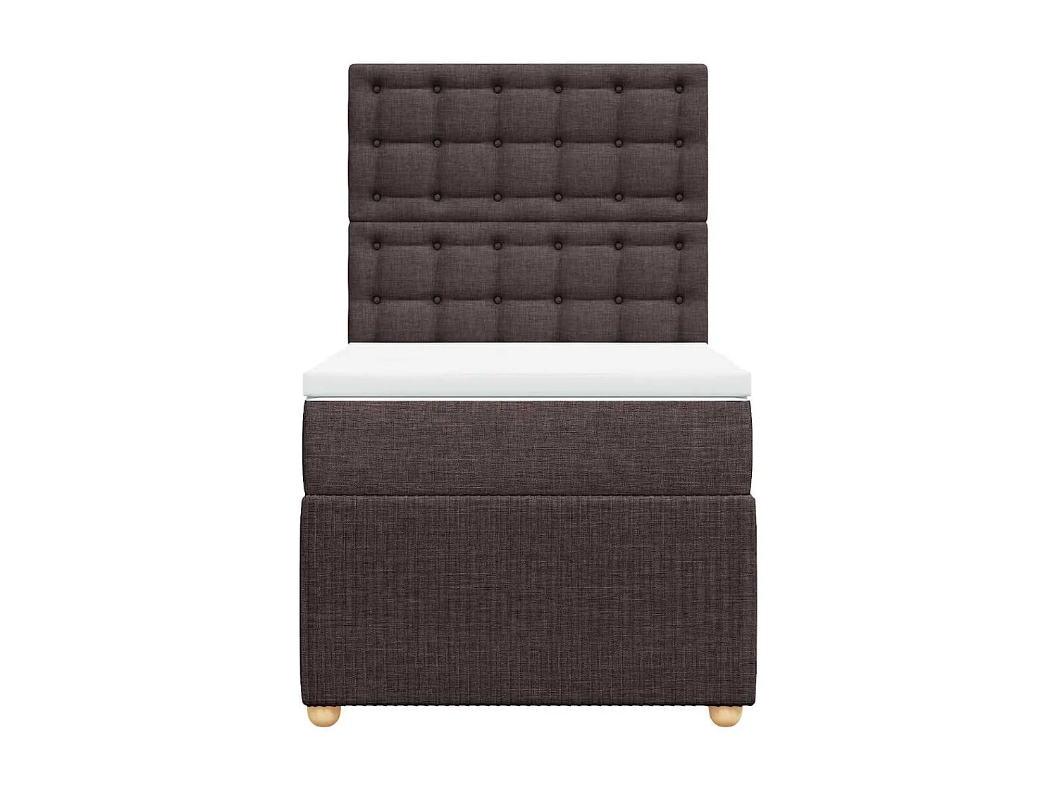 Giroletto a Molle con Materasso Marrone Scuro 90x200 cm Tessuto