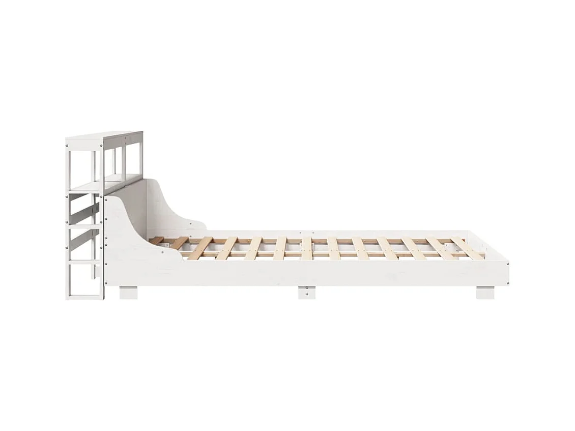 Cadre de lit sans matelas blanc 140x200 cm bois de pin massif