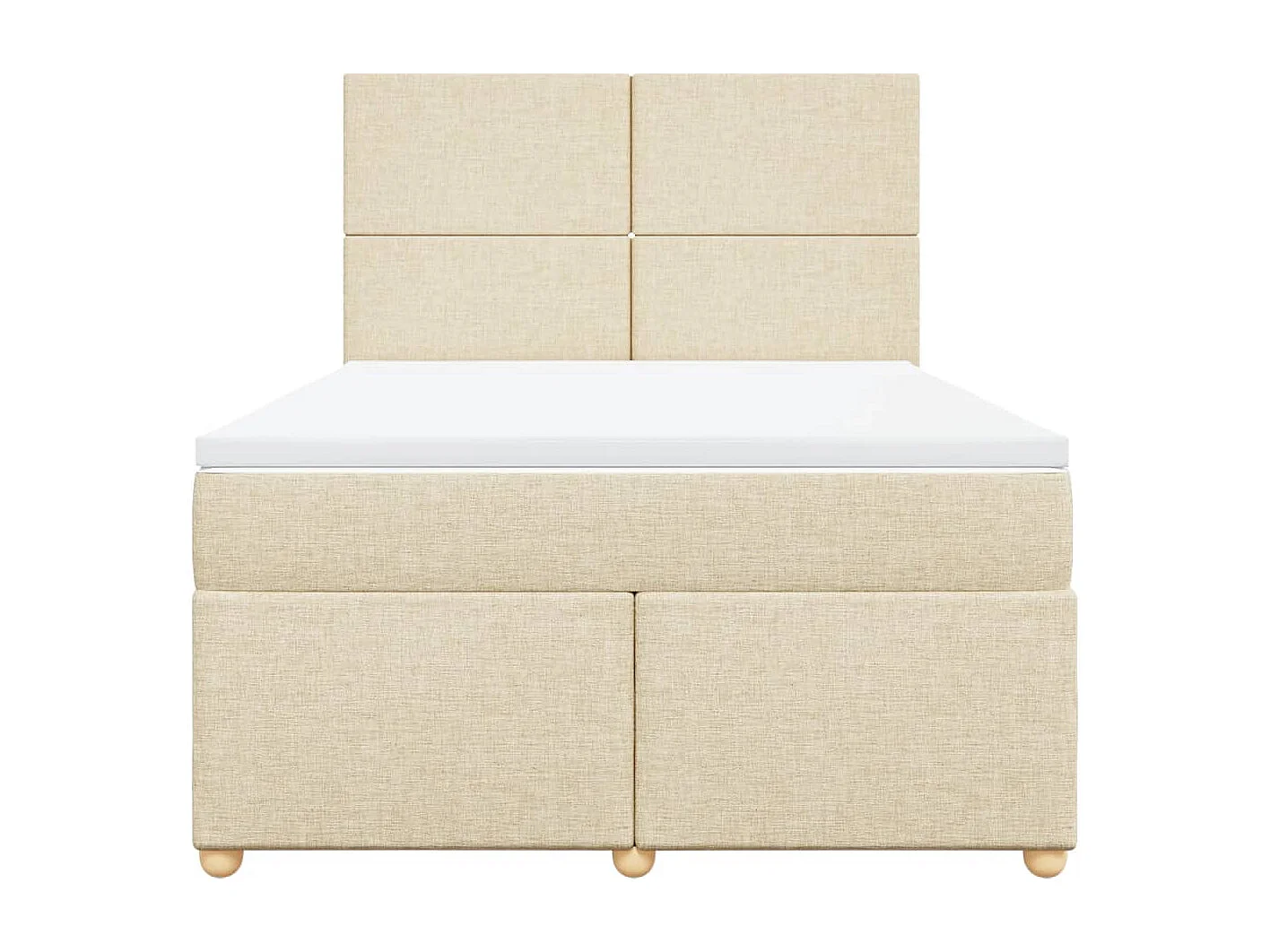 Boxspring met matras stof crèmekleurig 160x200 cm