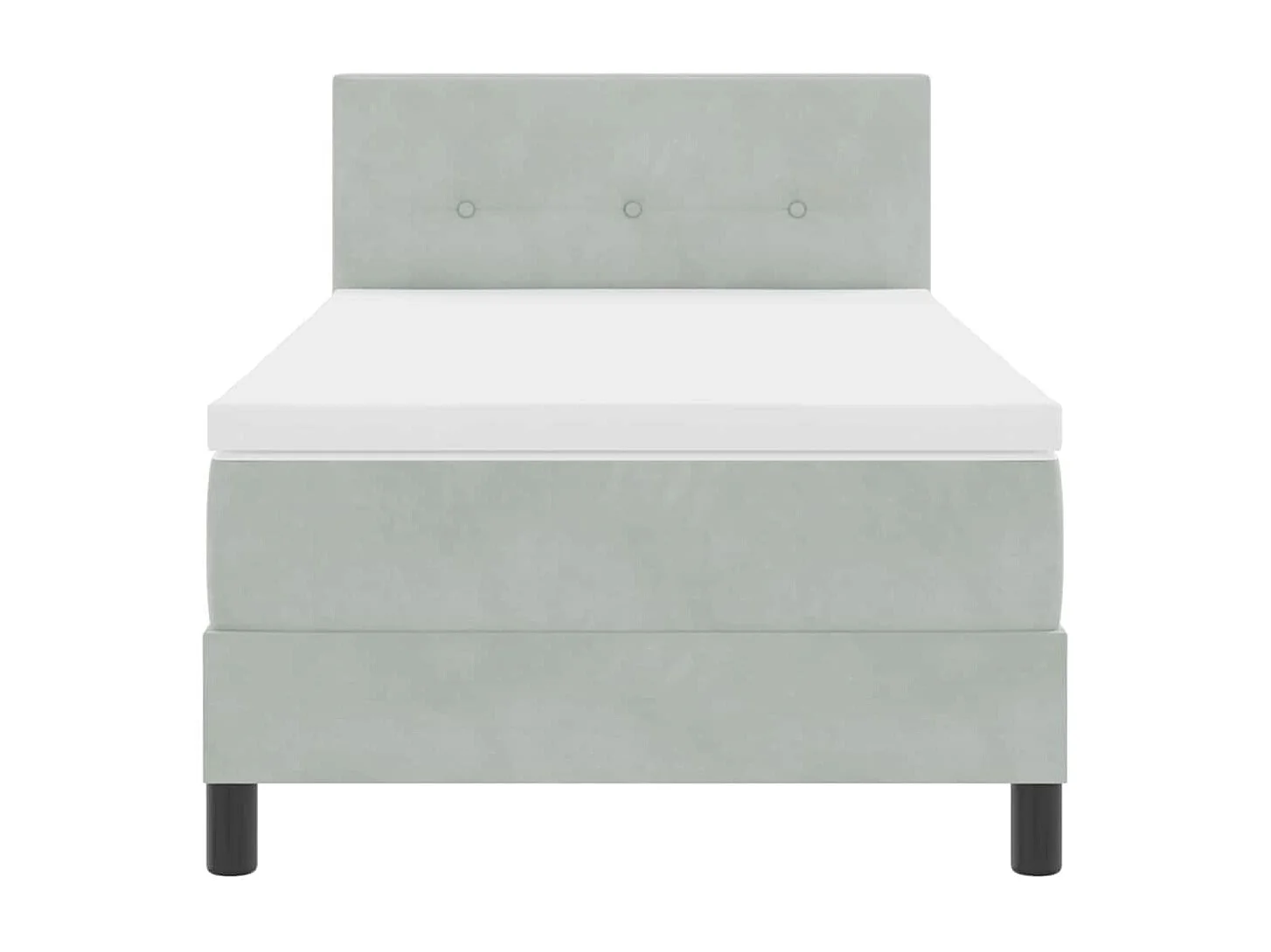 Letto a molle con materasso Grigio chiaro 90 x 190 cm Velluto