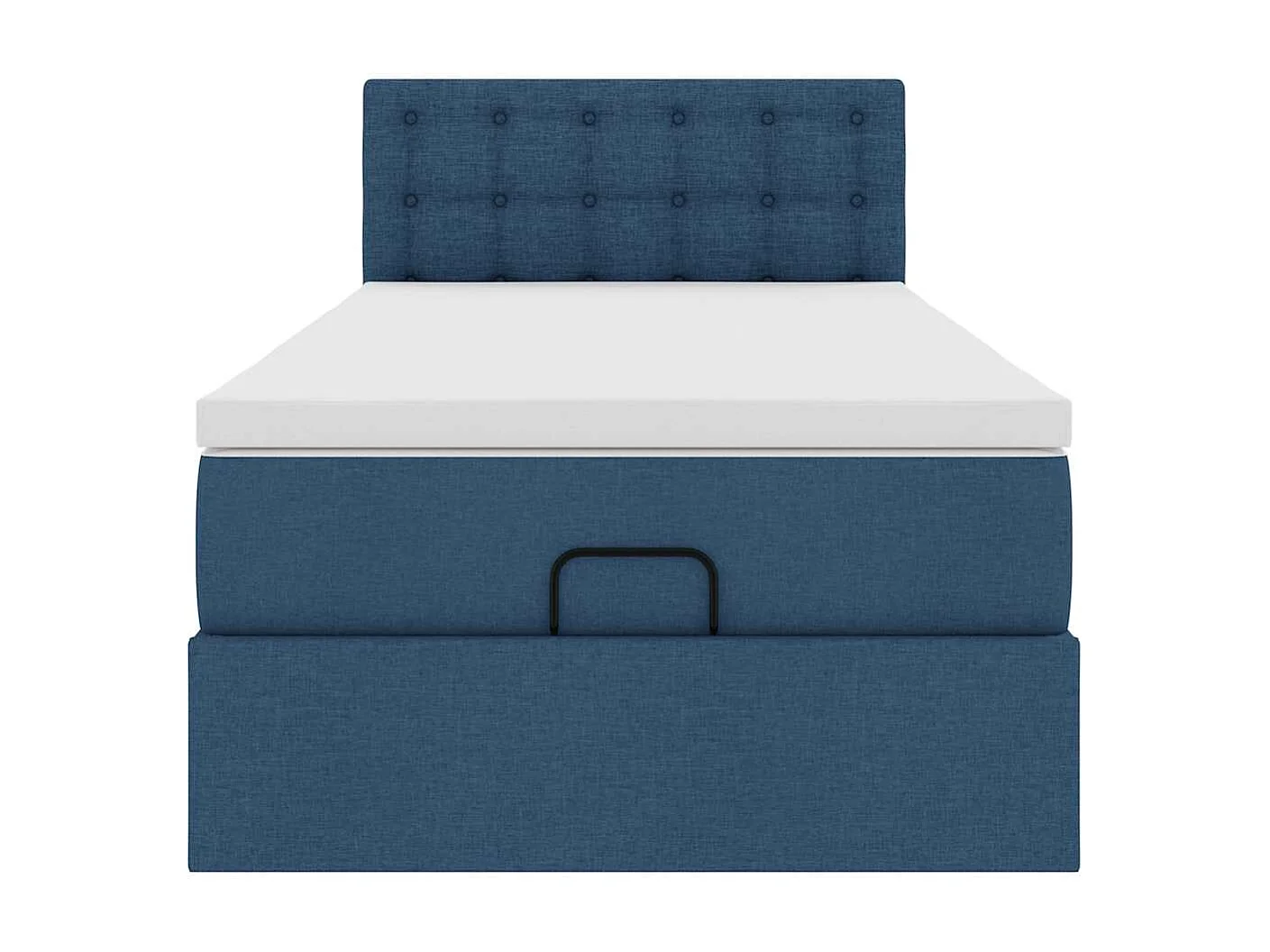 Ottomane Bett mit Matratze & LEDs Blau 90x200 cm Stoff