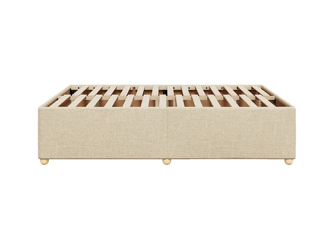 Cadre de lit sans matelas crème 160x200 cm tissu