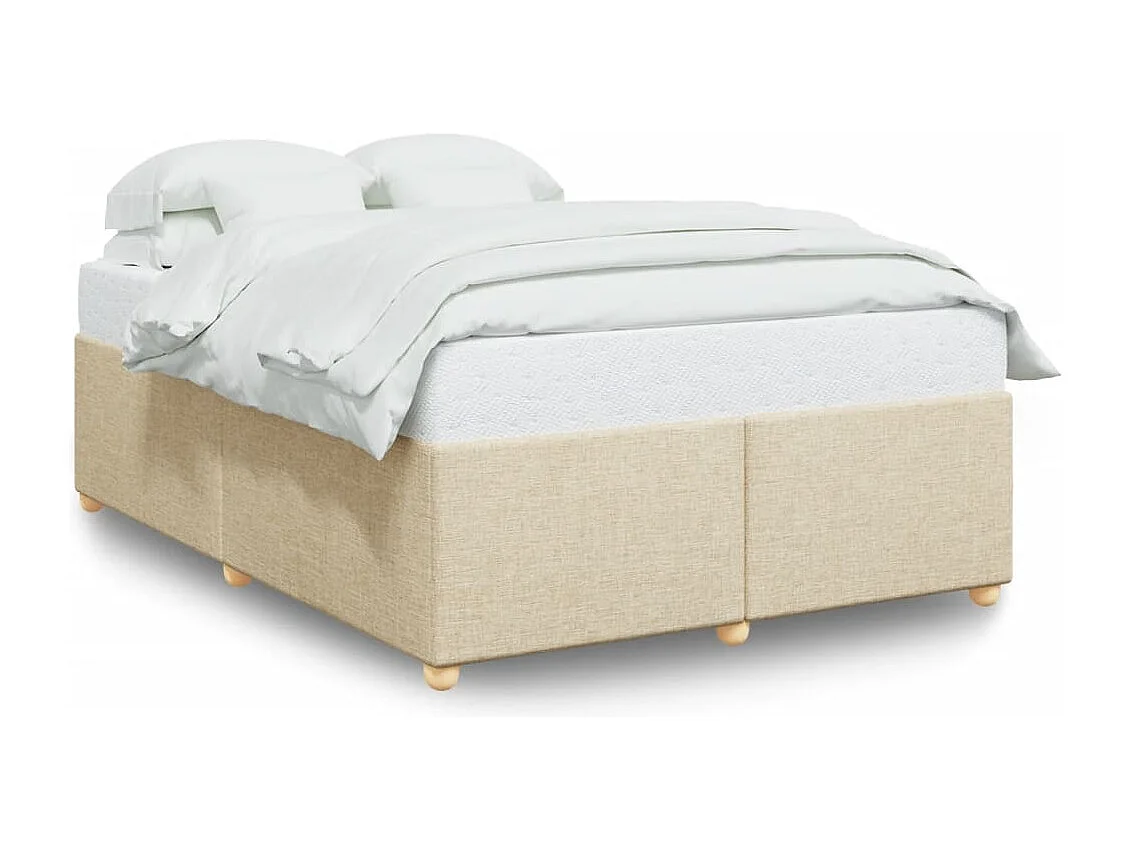 Cadre de lit sans matelas crème 160x200 cm tissu