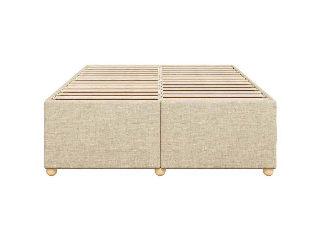 Cadre de lit sans matelas crème 160x200 cm tissu