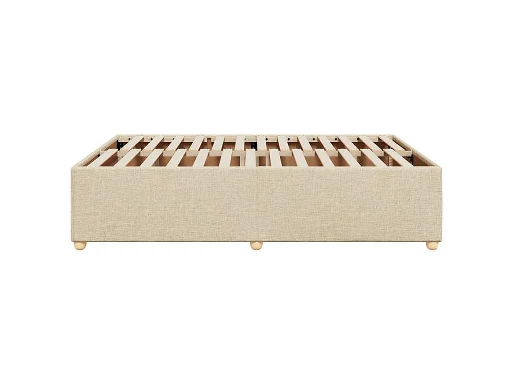 Cadre de lit sans matelas crème 160x200 cm tissu