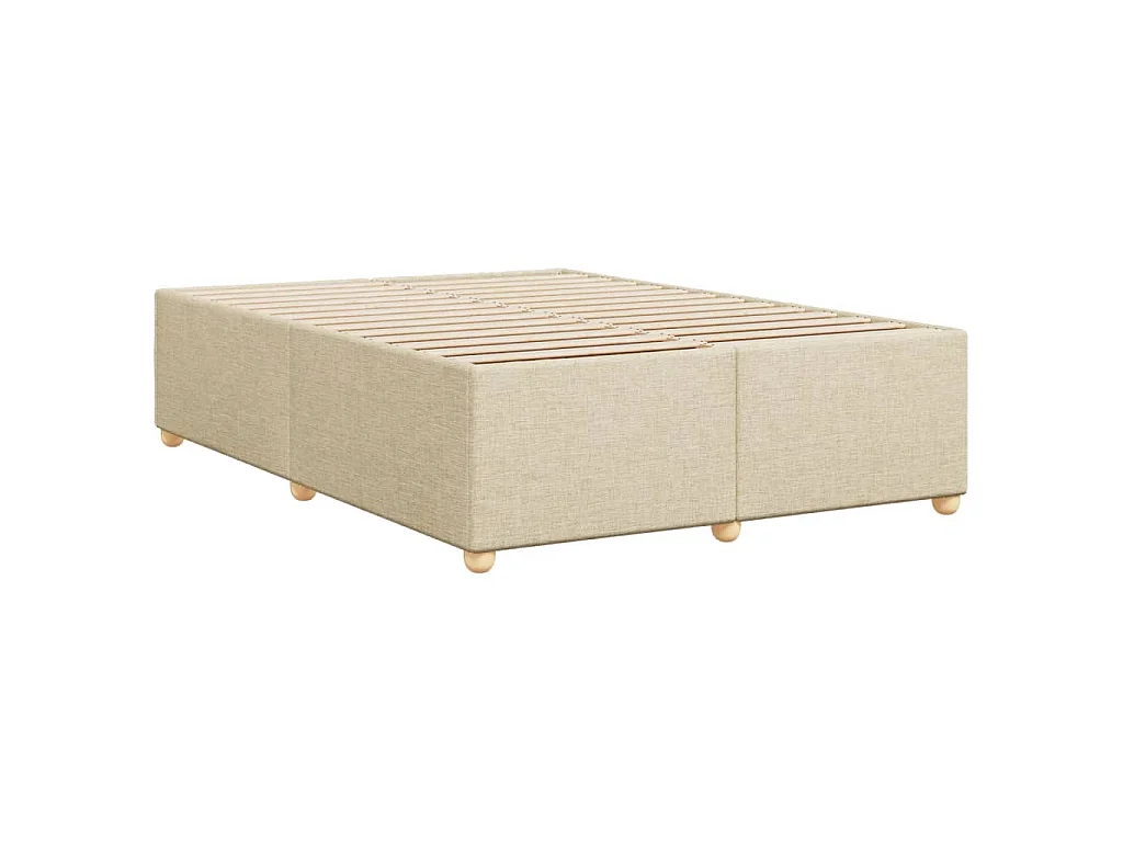 Cadre de lit sans matelas crème 160x200 cm tissu
