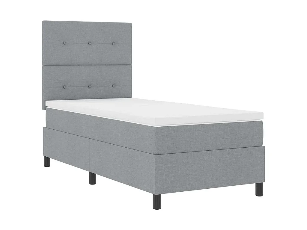 Letto a molle con materasso Grigio chiaro 90 x 200 cm Tessuto