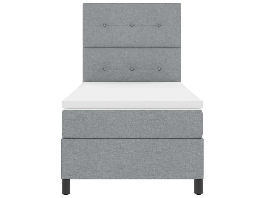 Letto a molle con materasso Grigio chiaro 90 x 200 cm Tessuto