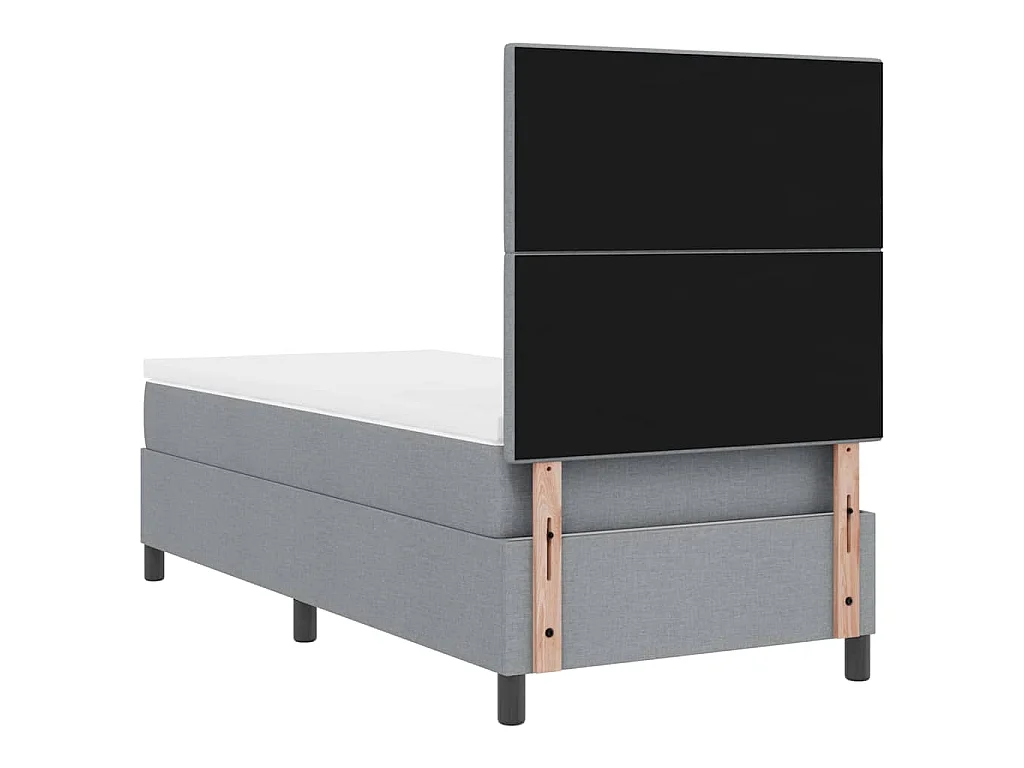 Letto a molle con materasso Grigio chiaro 90 x 200 cm Tessuto