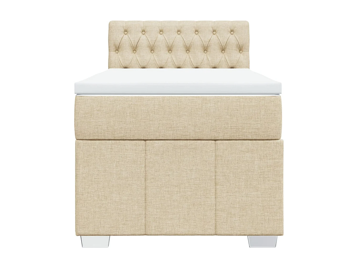 Boxspringbett mit Matratze Creme 90x200 cm Stoff