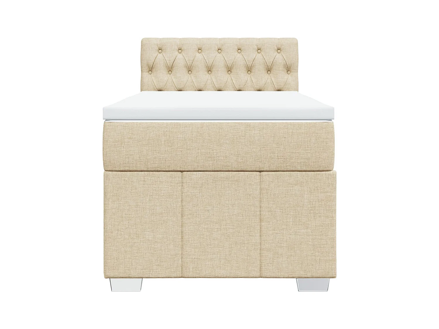 Sommier à lattes de lit avec matelas Crème 90x200 cm Tissu