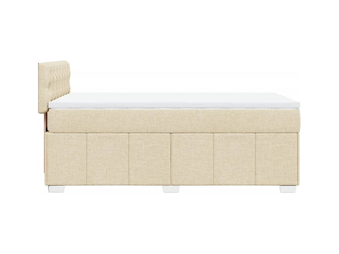 Sommier à lattes de lit avec matelas Crème 90x200 cm Tissu